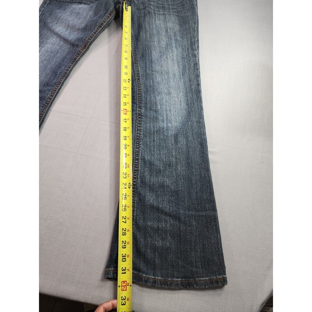 Dollhouse Women’s Dark Wash Bootcut Jeans Faded Denim Mid Rise Classic Fit Size - Picture 7 of 9